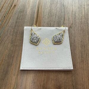 Kendra Scott Gold and Silver Lattice Earrings